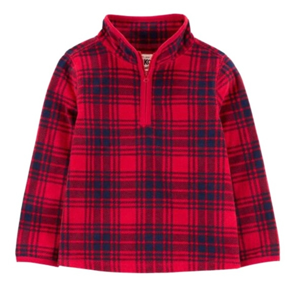 Brand New Baby Embroidered Microfleece Plaid Pullover, Size 18 Months, NWT